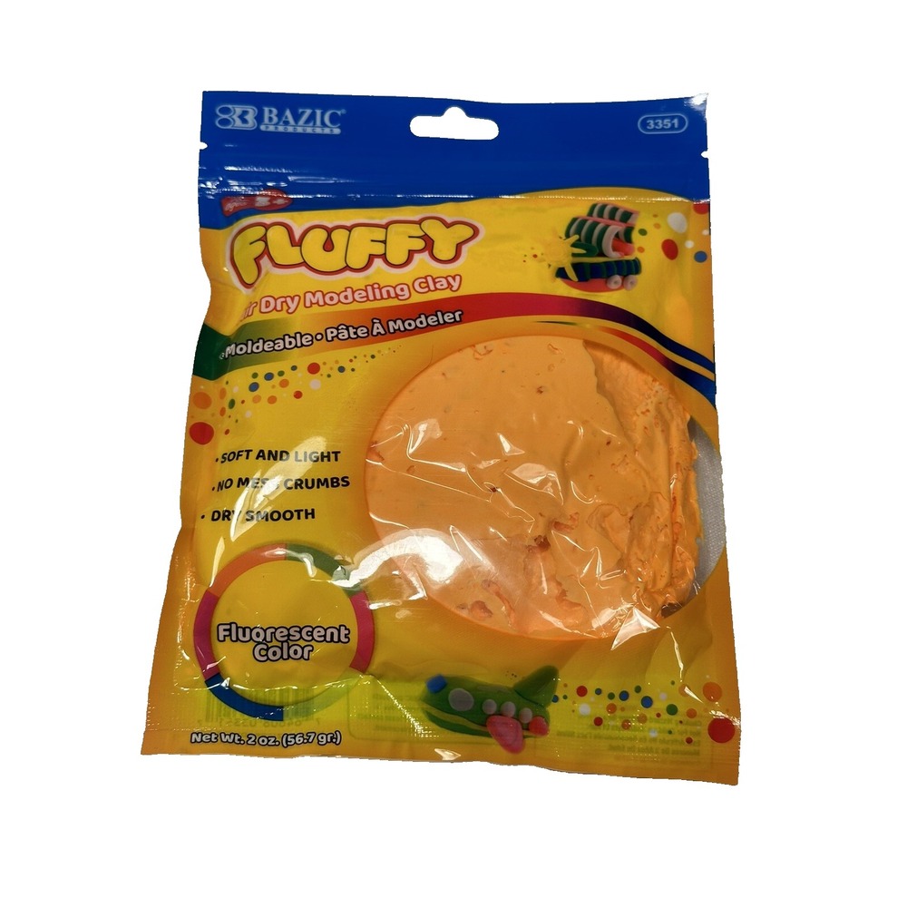 fluffy air dry modeling clay for kids 2 OZ ORANGE